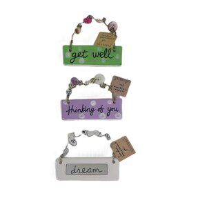 3-NWT Silvestri (Sandra Magsamen) Embellished Ceramic Wall Plaques